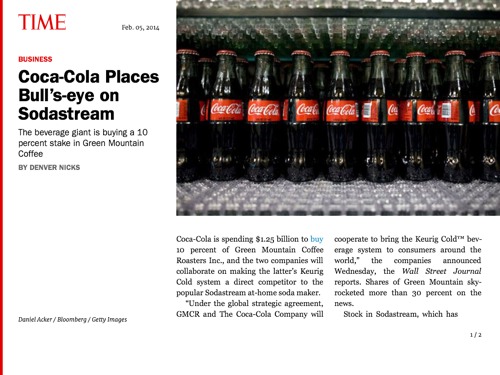 Link: [Super Bowl Ads] Soda Stream Vs Coke Round Two., Howard Red Fox